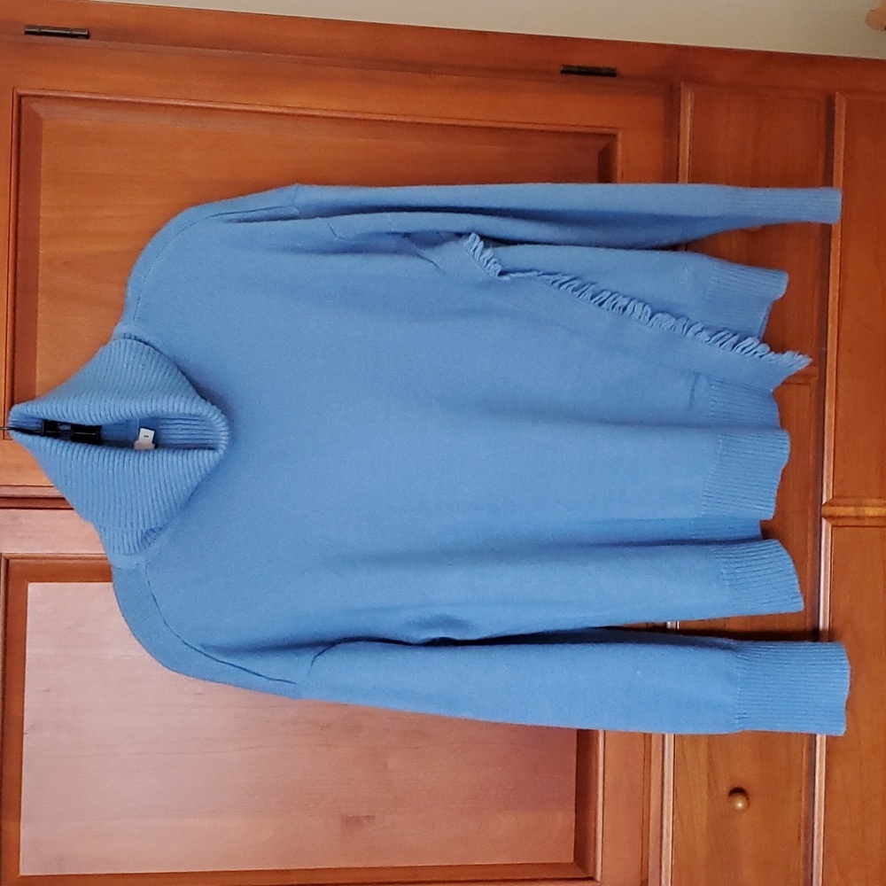 Vineyard Vines Wool Blend Fringe Turtleneck Sweater, S